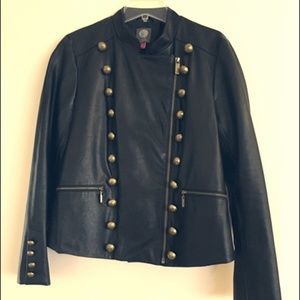 Vince Camuto Black Leather Jacket Size S